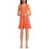 Women's Sleeveless Cotton Jersey Notch Neck Flounce Dress, Front