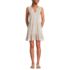 Women's Petite Sleeveless Cotton Jersey Notch Neck Flounce Dress, Front