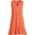 Women's Plus Size Sleeveless Cotton Jersey Notch Neck Flounce Dress, Front