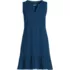 Women's Sleeveless Cotton Jersey Notch Neck Flounce Dress, Front
