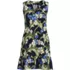 Women's Sleeveless Cotton Jersey Notch Neck Flounce Dress, Front