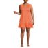 Women's Plus Size Sleeveless Cotton Jersey Notch Neck Flounce Dress, Front