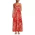 Women's Cotton Voile Vneck Tie Strap Maxi Dress, Front
