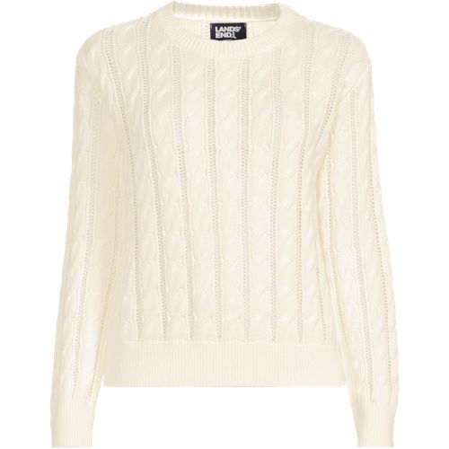 Women's Drifter Cable Pointelle Stitch Sweater | Lands' End