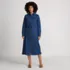 Women's Soft Denim Midi Shirt Dress, Front