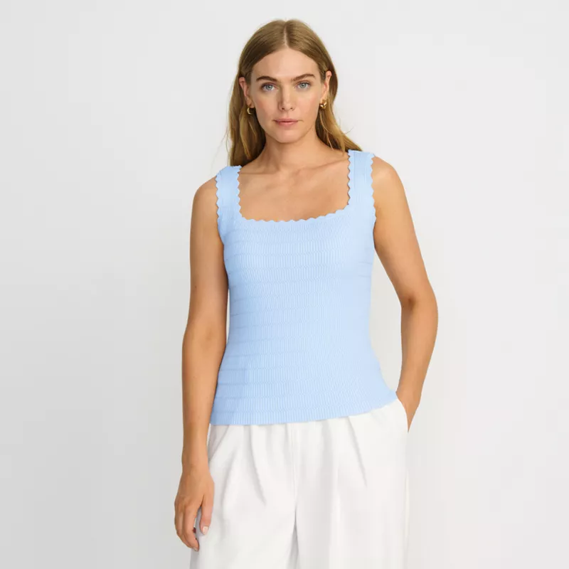 Women's Ribbed Square Neck Tank Sweater - Set Top, alternative image