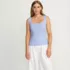 Women's Ribbed Square Neck Tank Sweater - Set Top, Front