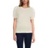 Women's Cotton Cable Puff Sleeve Crew Neck Sweater, Front