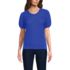 Women's Cotton Cable Puff Sleeve Crew Neck Sweater, Front