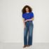 Women's Cotton Cable Puff Sleeve Crew Neck Sweater, alternative image