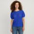 Women's Cotton Cable Puff Sleeve Crew Neck Sweater, Front