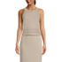 Women's Gassed Cotton Pointelle Halter Top Sweater Set Top, Front