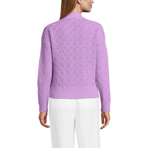  Lands' End Cardigan Aus Leinenmix, Damen, Größe:32-34 Regular, Lila, Baumwolle/leinen/baumwoll-mischung, By Lands' End 