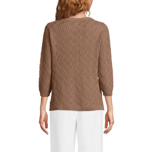  Lands' End Pullover Aus Leinenmix, Damen, Größe:32-34 Regular, Braun, Baumwolle/leinen/baumwoll-mischung, By Lands' End 