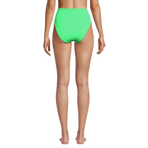  Lands' End Komfort-bikinihose Mit Hohem Beinausschnitt, High Waist, Damen, Größe:34 Regular, Grün, By Lands' End 