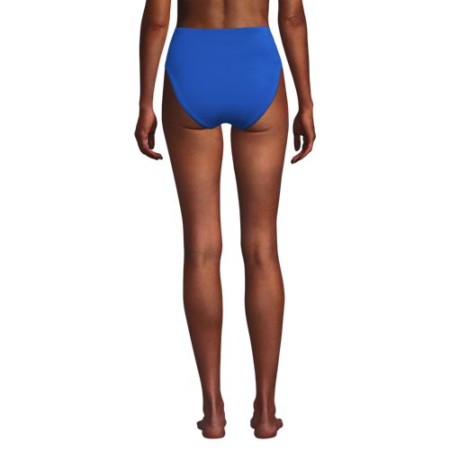  Lands' End Komfort-bikinihose Mit Hohem Beinausschnitt, High Waist, Damen, Größe:34 Regular, Blau, By Lands' End 