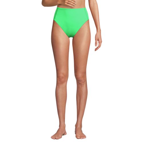  Lands' End Komfort-bikinihose Mit Hohem Beinausschnitt, High Waist, Damen, Größe:34 Regular, Grün, By Lands' End 