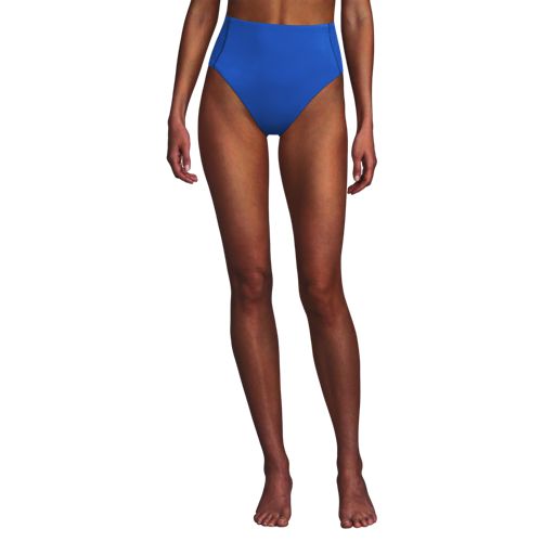  Lands' End Komfort-bikinihose Mit Hohem Beinausschnitt, High Waist, Damen, Größe:34 Regular, Blau, By Lands' End 