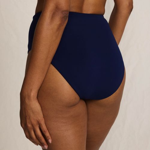  Lands' End Komfort-bikinihose Mit Hohem Beinausschnitt, High Waist, Damen, Größe:48 Regular, Blau, By Lands' End 