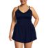 Women's Plus Size Tugless Strappy X-Back Romper Swimsuit, Front