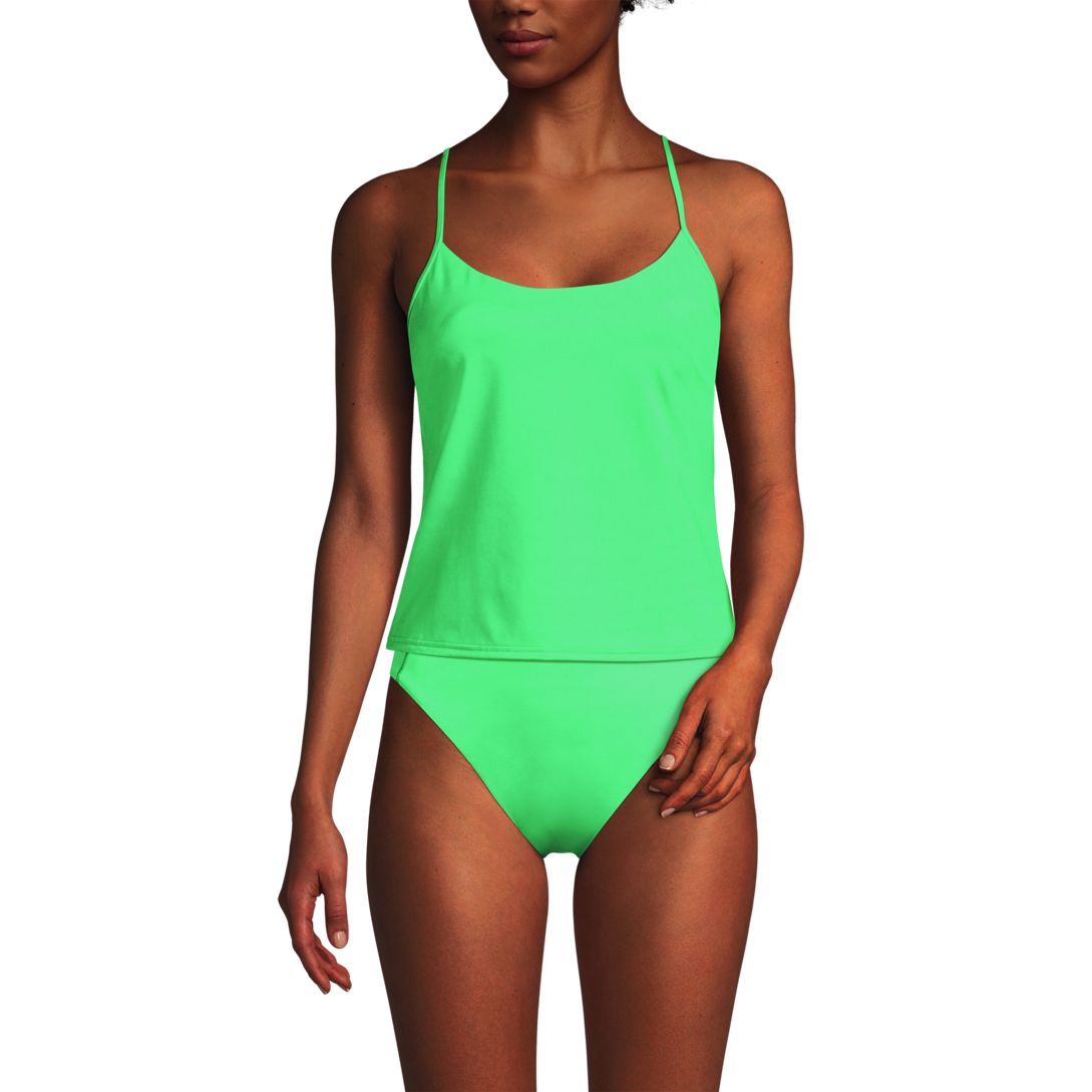 Women's Tugless QuickDry Adjustable Strappy Back Tankini Top
