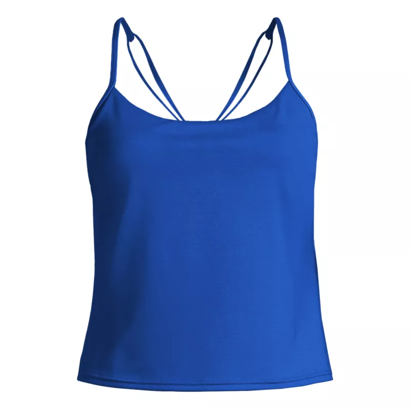 Women's Tugless QuickDry Adjustable Strappy Back Tankini Top, Front