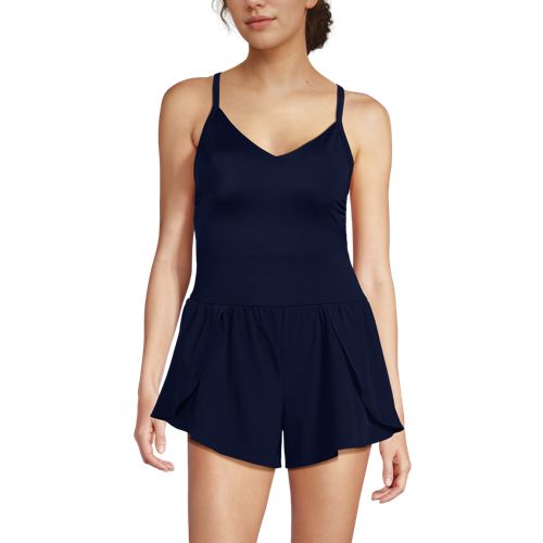 Women's Tugless Strappy X-Back Romper Swimsuit - image 4