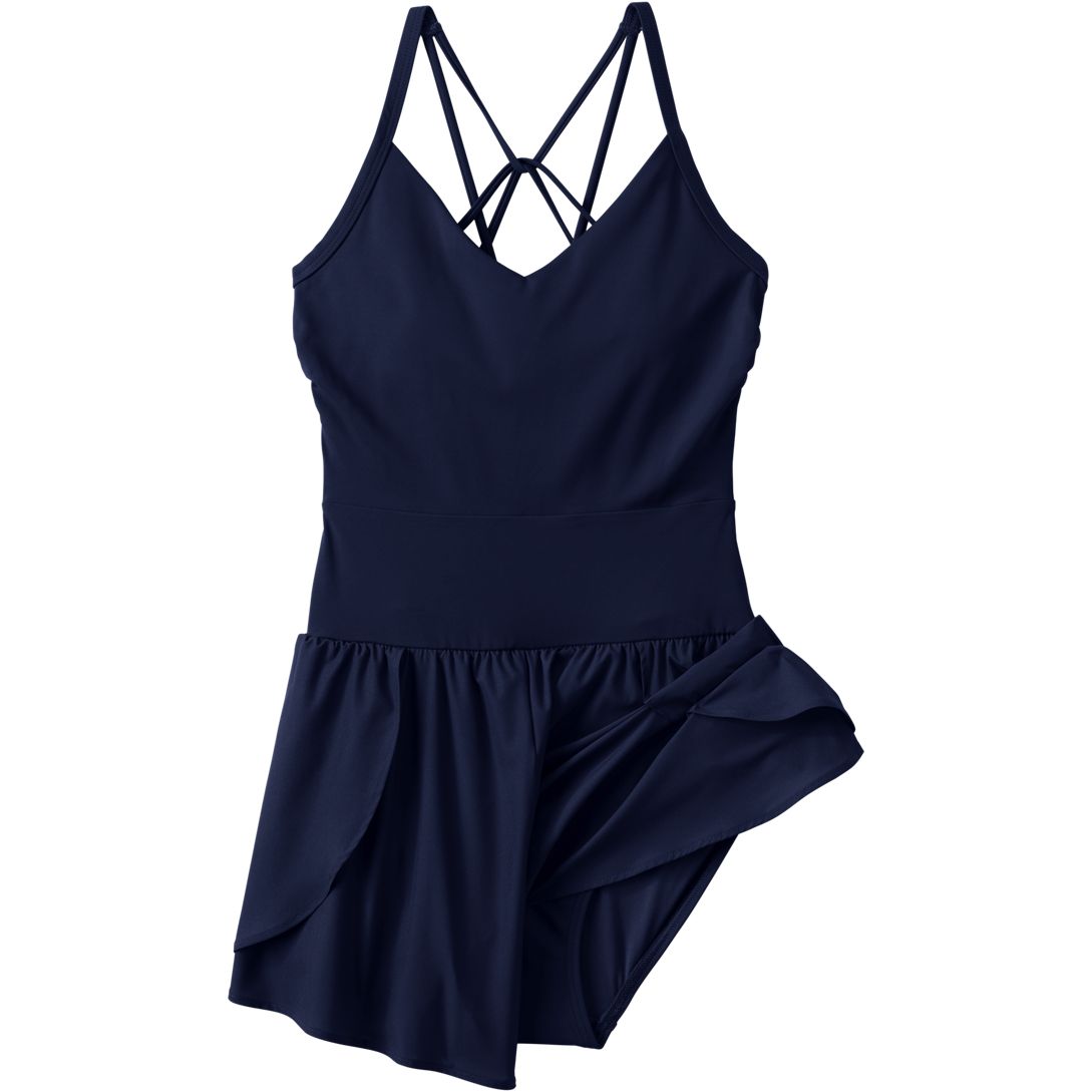 Women's Tugless Strappy X-Back Romper Swimsuit