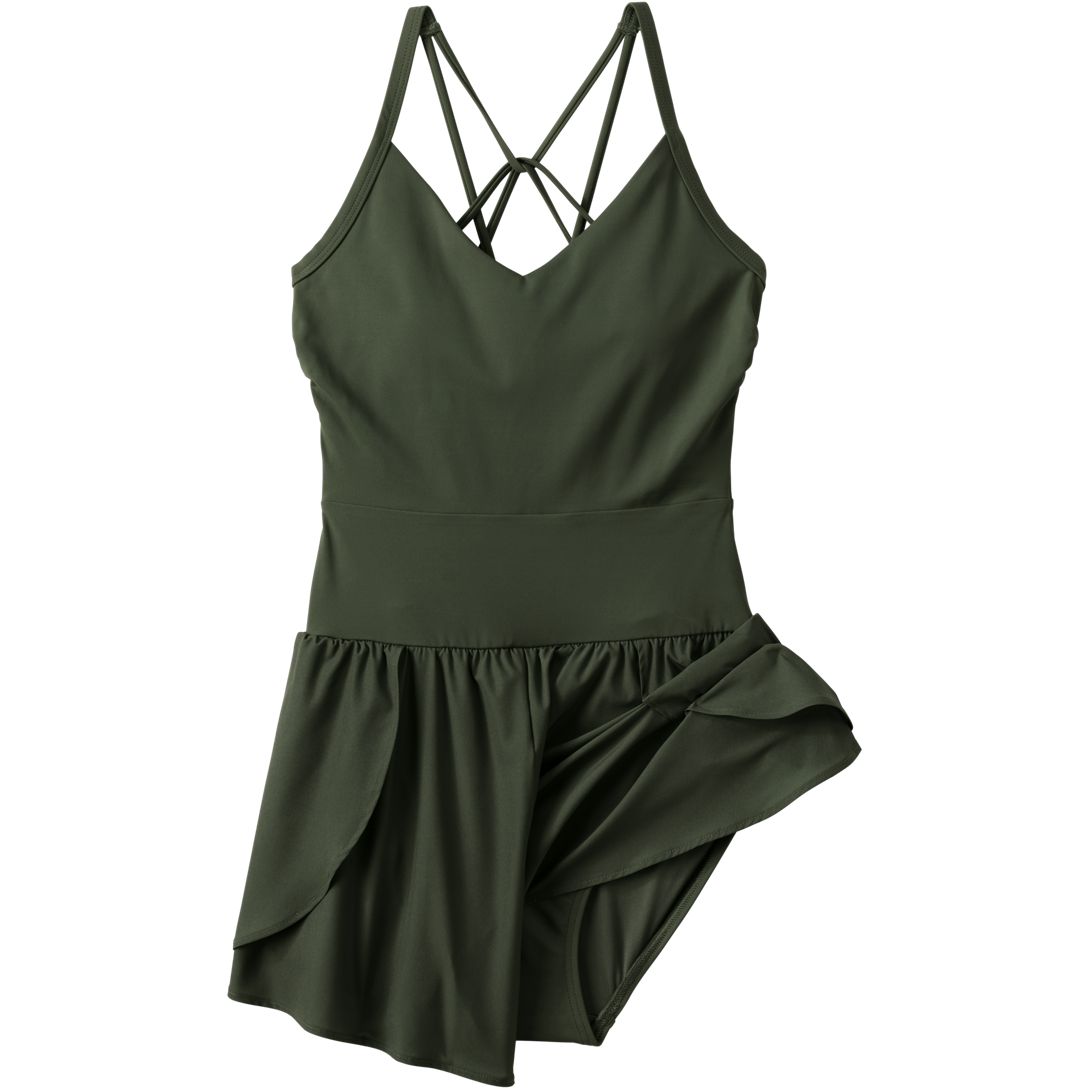 Women's Tugless Strappy X-Back Romper Swimsuit