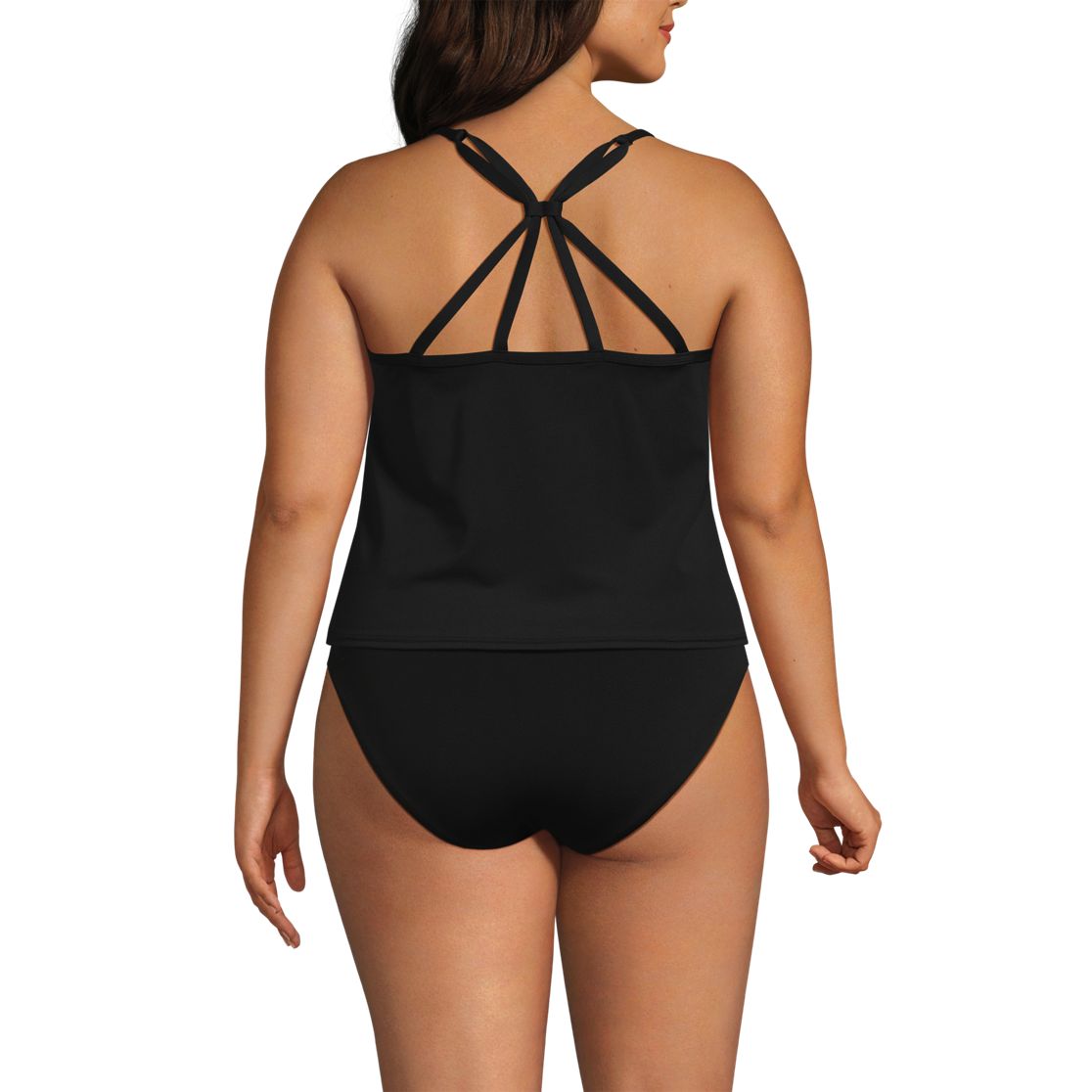 Women's Tugless QuickDry Adjustable Strappy Back Tankini Top