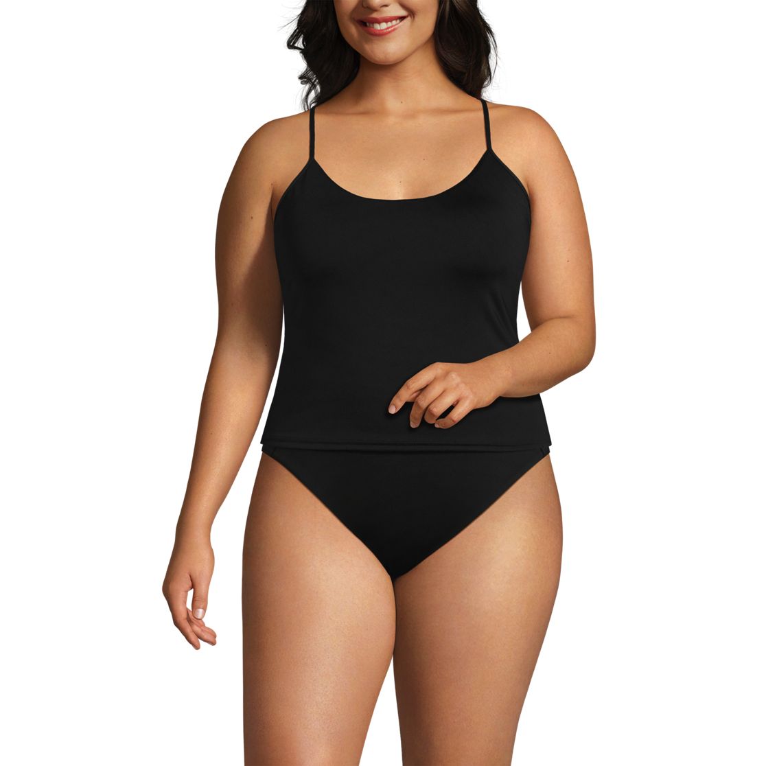 Women's Tugless QuickDry Adjustable Strappy Back Tankini Top