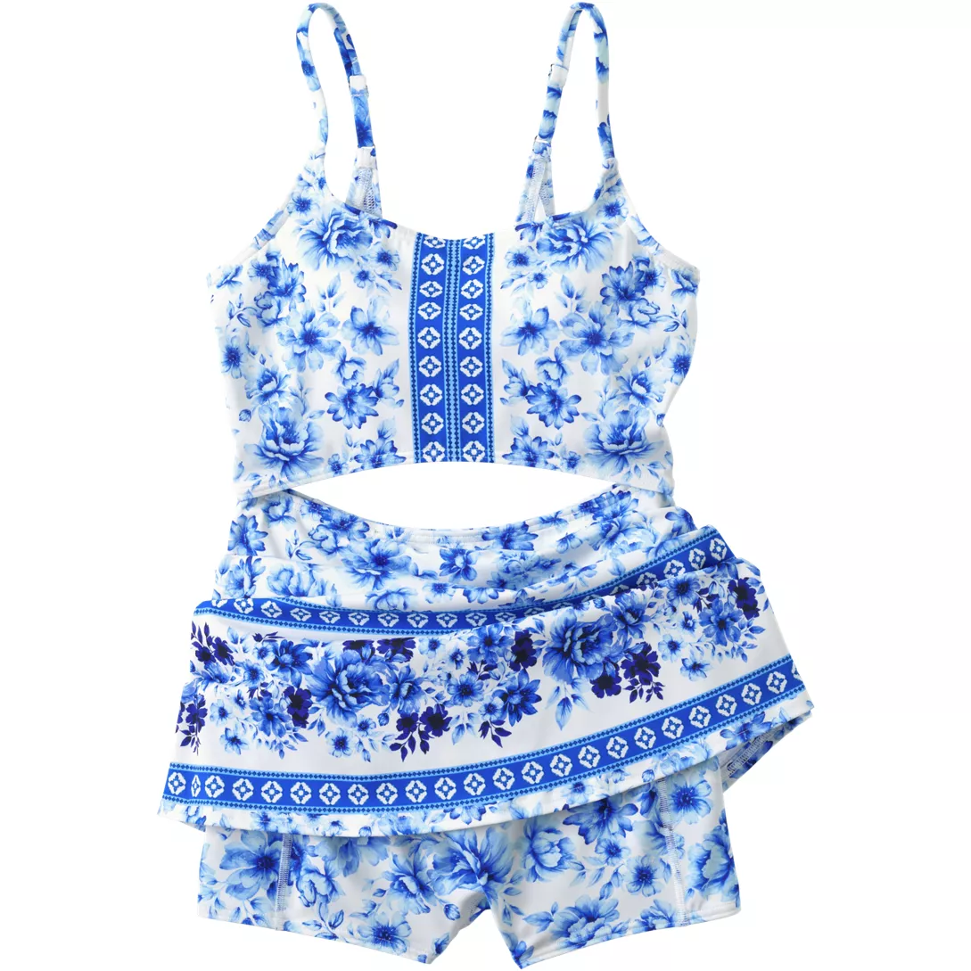 Women's Tugless Monokini Swim Dress Swimsuit