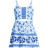 Women's Tugless Monokini Swim Dress Swimsuit, Front