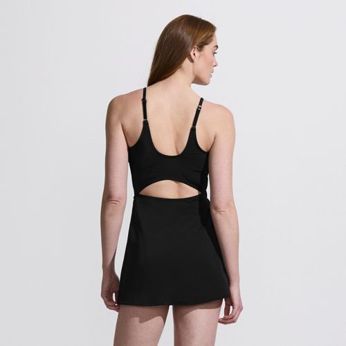 Women's Tugless Monokini Swim Dress Swimsuit, Back