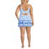 Plus Size Women's Tugless Monokini Swim Dress Swimsuit, Back