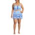Plus Size Women's Tugless Monokini Swim Dress Swimsuit, Front