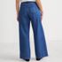 Women's High Rise Wide Leg Double Pleated Denim Trousers, Back
