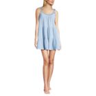 Women's Cotton Gauze Metallic Tiered Mini Cover-up Dress
