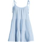 Women's Cotton Gauze Metallic Tiered Mini Cover-up Dress