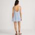 Women's Cotton Gauze Metallic Tiered Mini Cover-up Dress, Back