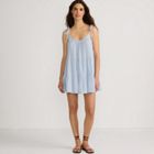 Women's Cotton Gauze Metallic Tiered Mini Cover-up Dress