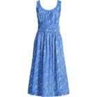 Women's Sleeveless Poplin Smocked Midi Dress