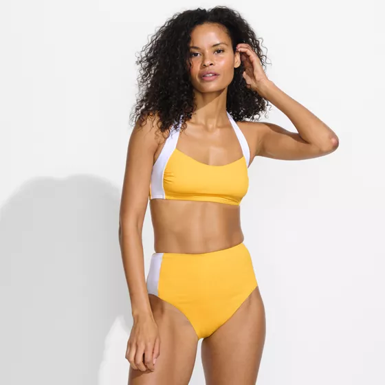 Women's Seamed High Waisted Bikini Bottoms - primary