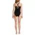 Women's Shine Ribbed Tankini Top and High Waisted Bottom Swimsuit Set, Back