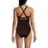 Women's Shine Ribbed Tankini Top and High Waisted Bottom Swimsuit Set, Back