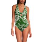 Women's Shine Ribbed Tankini Top and High Waisted Bottom Swimsuit Set