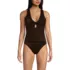 Women's Shine Ribbed Tankini Top and High Waisted Bottom Swimsuit Set, Front