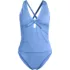 Women's Shine Ribbed Tankini Top and High Waisted Bottom Swimsuit Set, Front