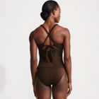 Women's Shine Ribbed Tankini Top and High Waisted Bottom Swimsuit Set