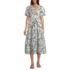 Women's Puff Sleeve Tie Waist Dress, Front